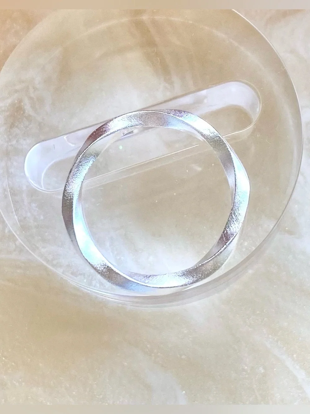 Sterling Silver Twisted Band Ring - Silver
